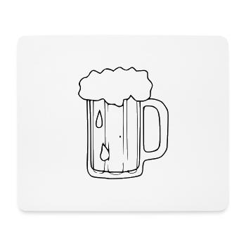 Bier Zeichnung Party Feiern schwarz - Mousepad (Querformat) - Weiß - Vorne