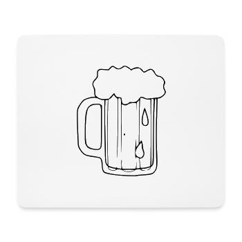 Bier Zeichnung Party Feiern schwarz - Mousepad (Querformat) - Weiß - Vorne