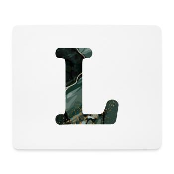 Letter l marbled green - Mouse Pad (horizontal) - white - Front