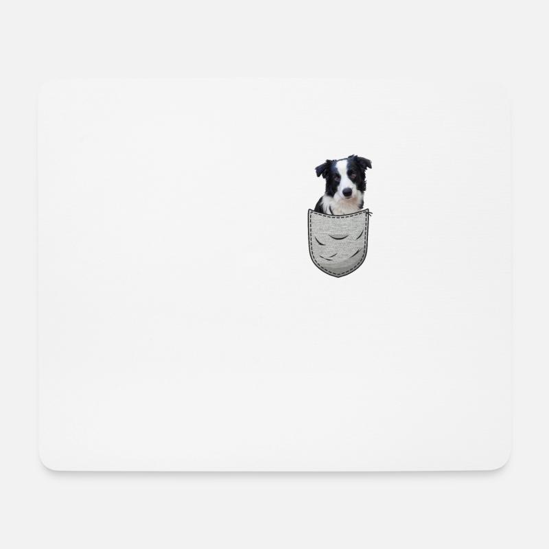 Border Collie in der Brust-Tasche Pocket für Hunde - Mousepad (Querformat) - Weiß