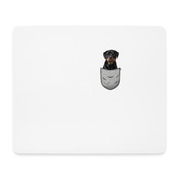Rottweiler dans la poche poitrine pour Hundebes - Tapis de souris (format paysage) - blanc - Devant