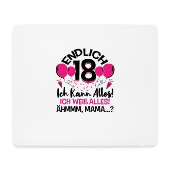 Endlich 18 Ich Kann Alles Ich Weiß Alles - Mousepad (Querformat) - Weiß - Vorne