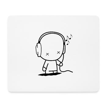 Man with headphones, music sheet music concert party - Mouse Pad (horizontal) - white - Front