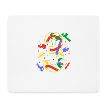 Kids Birthday Number 3 ToyCars für Kinder Jungen - Mousepad (Querformat) - Weiß - Vorne