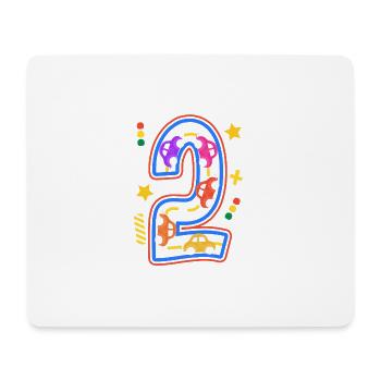 Kids Birthday Number 2 ToyCars für Kinder Jungen - Mousepad (Querformat) - Weiß - Vorne