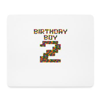 Cute 1st Birthday Gift 1 Year Old Block Building - Mouse Pad (horizontal) - white - Front