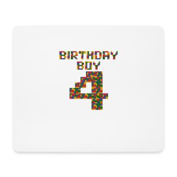 Cute 4st Birthday Gift 4 Year Old Block Building - Mouse Pad (horizontal) - white - Front