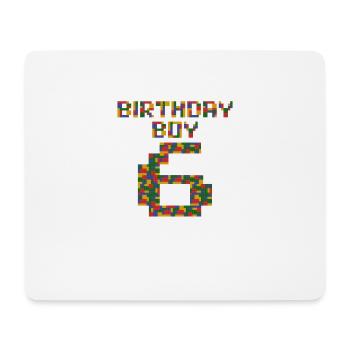 Cute 6st Birthday Gift 6 Year Old Block Building - Mouse Pad (horizontal) - white - Front