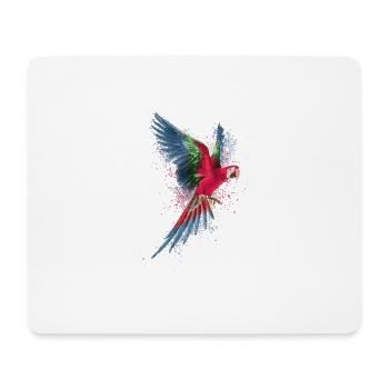 Watercolor Colorful Scarlet Macaw Parrot Pantanal - Mouse Pad (horizontal) - white - Front
