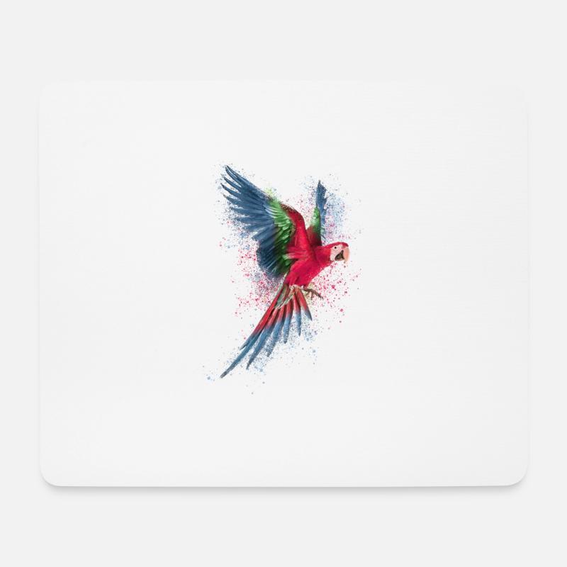 Aquarell Bunt Scharlachrot Ara Papagei Pantanal - Mousepad (Querformat) - Weiß