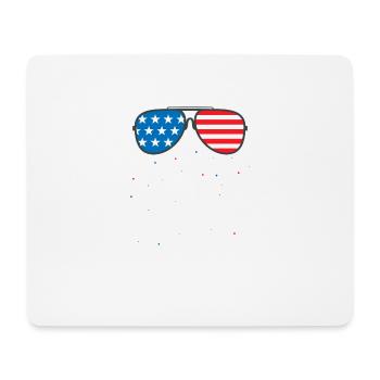 American Flag Sunglass Stars Stripes Breast - Mouse Pad (horizontal) - white - Front