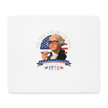 4. Juli George Washington - Zu cool für - Mousepad (Querformat) - Weiß - Vorne