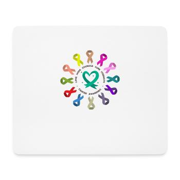 Cancer Awareness , Fight Cancer Ribbon , Love - Mouse Pad (horizontal) - white - Front