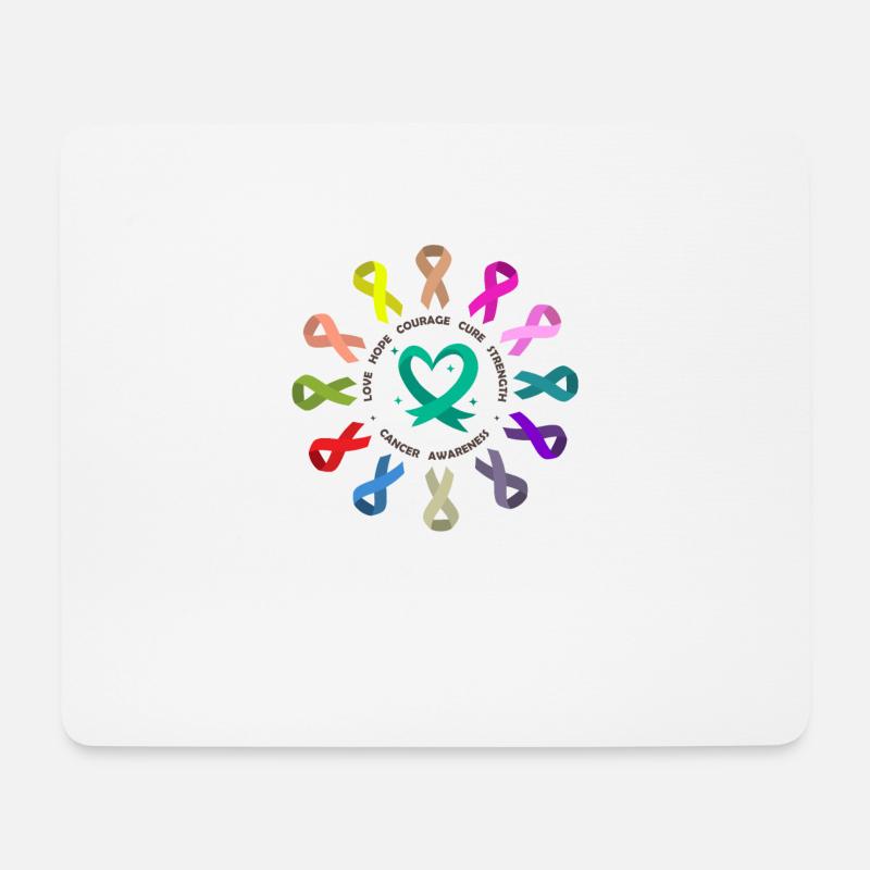 Aufklärung über Krebs , Kampf gegen Krebs , Liebe - Mousepad (Querformat) - Weiß
