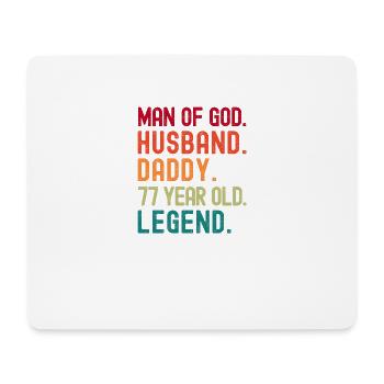 Mann Gottes Ehemann Papa Jahrgang 77. Geburtstag - Mousepad (Querformat) - Weiß - Vorne