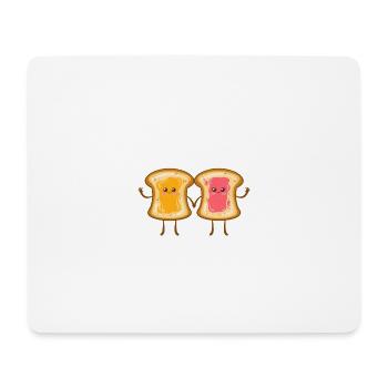 Beurre de cacahuète et gelée pour les couples - Tapis de souris (format paysage) - blanc - Devant