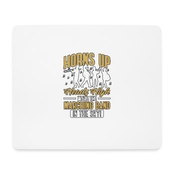 Horns Up Heads High Marching Band In The Sky - Tapis de souris (format paysage) - blanc - Devant