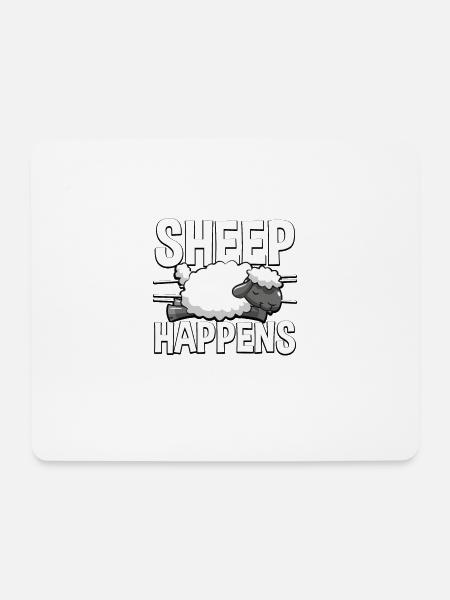 Sheep Happens Ironischer Schafhirte - Mousepad (Querformat) - Weiß