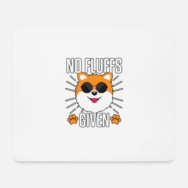 No Fluffs Given Niedlicher Pomeranian Zwergspitz - Mousepad (Querformat) - Weiß