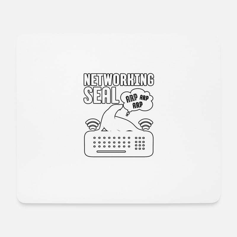 Networking Seal for IT Tech Job System Network - Mouse Pad (horizontal) - white