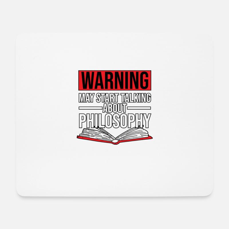Warning May Start Talking About Philosophy Männer - Mousepad (Querformat) - Weiß