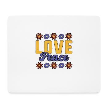 Love Peace Flowers Flower 70s 60s - Mouse Pad (horizontal) - white - Front
