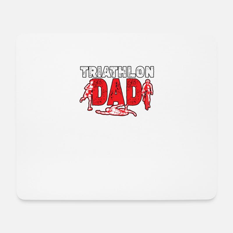 Triathlon Dad für Triathleten Väter Männer - Mousepad (Querformat) - Weiß