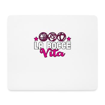 La Bocce Vita Boccia Boule Pétanque - Tapis de souris (format paysage) - blanc - Devant