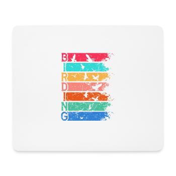Birding Grunge Bird Watcher Bird Lover - Mouse Pad (horizontal) - white - Front