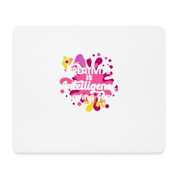 Creativity Is Intelligence Having Fun für Männer - Mousepad (Querformat) - Weiß - Vorne