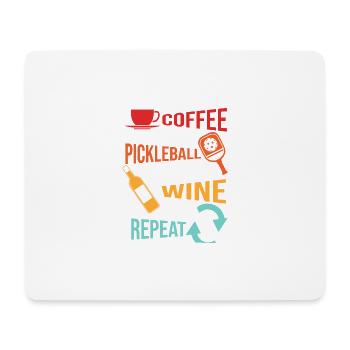 Coffee Pickleball Wine Repeat für Männer Frauen - Mousepad (Querformat) - Weiß - Vorne