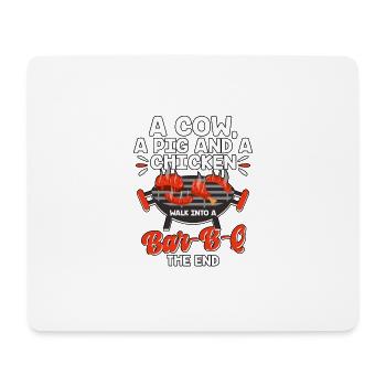 A Cow A Pig And A Chicken Barbeque BBQ - Mousepad (Querformat) - Weiß - Vorne