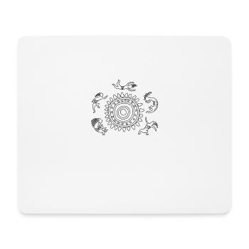Pétroglyphes, Peinture rupestre, Peinture rupestre, Antique - Tapis de souris (format paysage) - blanc - Devant