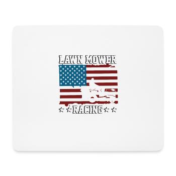 Lawn Mower Racing USA Rasenmäher Rasenmäherrennen - Mousepad (Querformat) - Weiß - Vorne