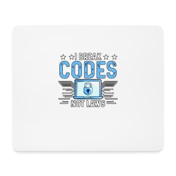 I Break Codes Not Laws for White Hat Hackers - Mouse Pad (horizontal) - white - Front
