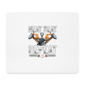 Heat Beat Repeat Blacksmith Forging - Mouse Pad (horizontal) - white - Front