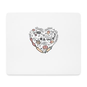 Baking Heart for Confectioner Baker - Mouse Pad (horizontal) - white - Front