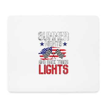 Summer Nights And Race Track Lights Rennsimulator - Mousepad (Querformat) - Weiß - Vorne