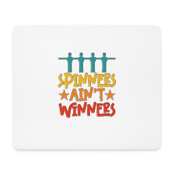 Spinners Ain’t Winners Baby-foot - Tapis de souris (format paysage) - blanc - Devant