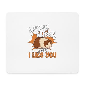 Wheek Wheek signifie que je t’aime mignon Cavy - Tapis de souris (format paysage) - blanc - Devant
