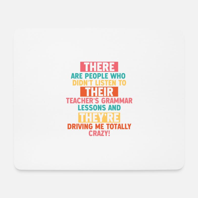 Englische Grammatik There Their They're für Lehrer - Mousepad (Querformat) - Weiß