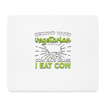 Second Hand Vegetarian Cow Eats Grass Für - Mousepad (Querformat) - Weiß - Vorne