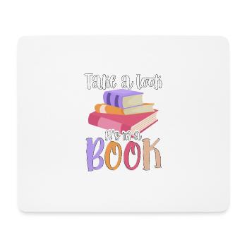 Jetez un coup d’œil : c’est dans un livre pour les rats de bibliothèque - Tapis de souris (format paysage) - blanc - Devant