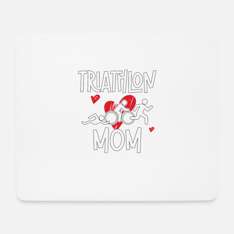Triathlon Mom für Triathleten - Mousepad (Querformat) - Weiß