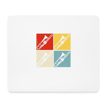 Retro Trombone for Trombonists - Mouse Pad (horizontal) - white - Front