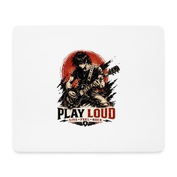 Play Loud Guitar Motif - Mouse Pad (horizontal) - white - Front