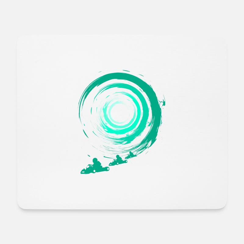 Go Kart - Mousepad (Querformat) - Weiß