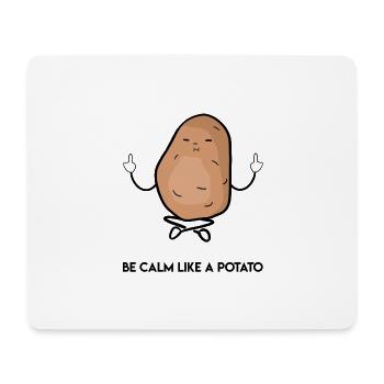 Be calm like a potato Meditierende Kartoffel - Mousepad (Querformat) - Weiß - Vorne