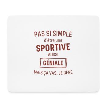 SPORTIVE GÉNIALE rouge brunâtre foncé - Tapis de souris (format paysage) - blanc - Devant