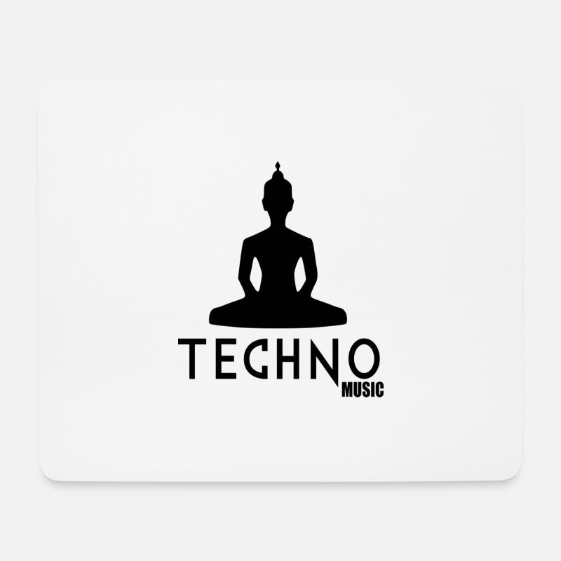 Techno-Musik 1 - Mousepad (Querformat) - Weiß